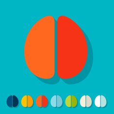 Flat design brain N21