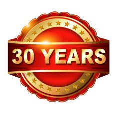 30 years anniversary golden label with ribbon N2