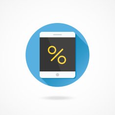 Vector Tablet and Percent Sign Icon
