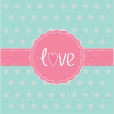 Pink label and ribbon Love card N2