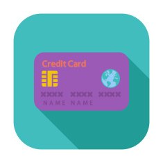 Credit card single flat icon N16