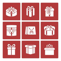 Present boxes icons set for online delivery website
