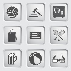 Icons on the buttons for Web Design Set 1