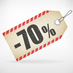 Realistic paper 70 percent sale off price labels