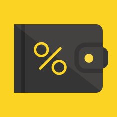 Vector Wallet and Percent Sign Icon