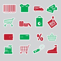 shopping stickers set eps10