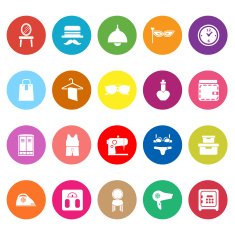 Dressing room flat icons on white background N2