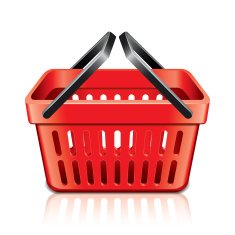 Empty shopping basket isolated on white vector