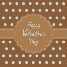 Brown ribbon and label with word love Valentines Day card N2