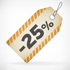 Realistic paper 25 sale off price labels
