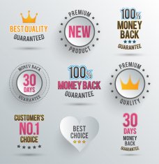 Set of modern labels