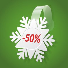 Wobbler with White Snowflake Editable background
