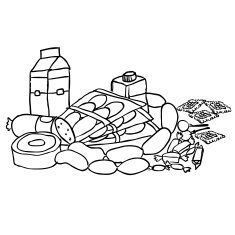 sketch of food products isolated