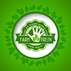 Round eco green stamp vector label