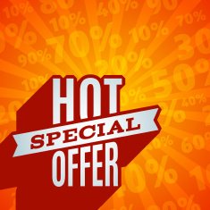Red 3D vector text of sale discount price offer N46