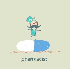 pharmacist is on a large tablet