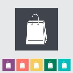 Bag store flat single icon