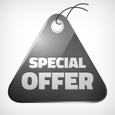 Metal brushed glossy special offer label