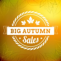 big autumn sales vintage vector poster