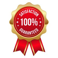 Red gold hundred percent satisfaction badge