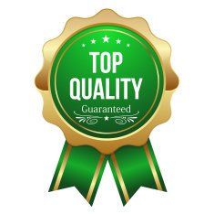 Green top quality badge with ribbon N2