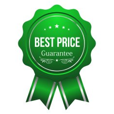 Green best price badge with ribbon