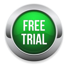 Green round free trial button