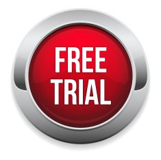 Red round free trial button