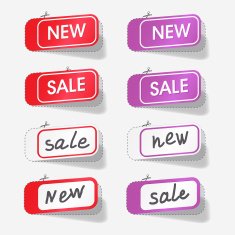 sale and new labels
