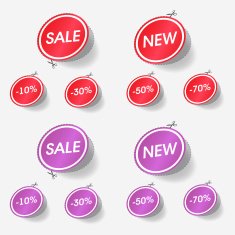 new and sale labels