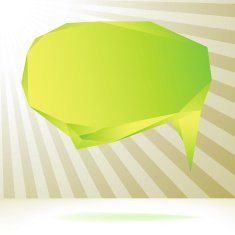 Glossy green origami speech bubble EPS8