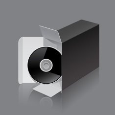 SoftwarePackage Open Black Cardboard Box with DVD Disk
