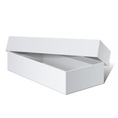 Blank white box opened N2