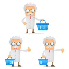 Set Of Funny Cartoon Scientist N6