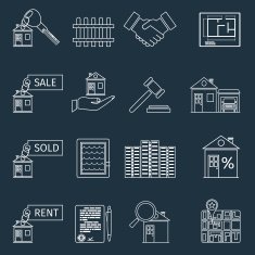 Real estate outline icons N2 free image download