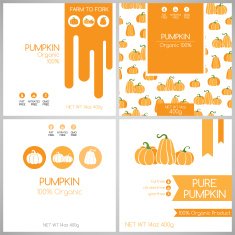 Pumpkins labels set