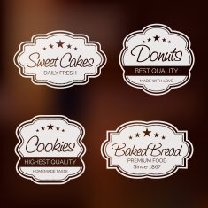 Badge label and sticker for food shop N4