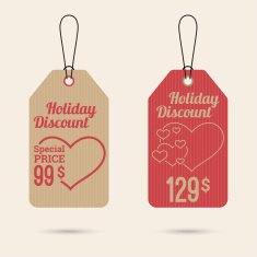 Set price tag with ribbons and labels N4