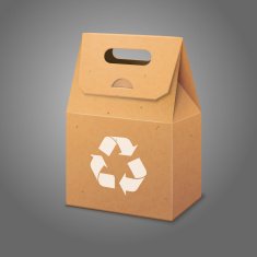 Blank paper craft packaging bag with handle Vector