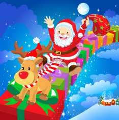 Santa Claus And Reindeer N4