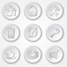 Vector abstract round paper icon set N2