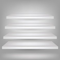 Empty white shelves N2