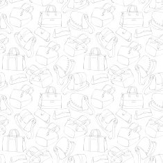 Seamless woman's stylish bags sketch N2