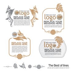 Labels Frames and Banners - Illustration thai art design