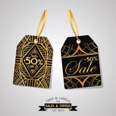 SALE Tags and Labels - Art Deco Style N2