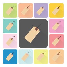 Tag Icon color set vector illustration