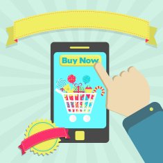 Buy candies online through phone