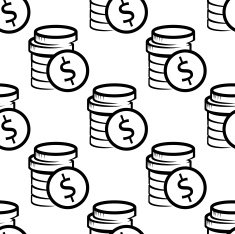 Dollar coins seamless pattern