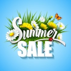 Summer And Spring Sale Template Vector Illustration