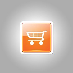 Shopping Square Vector Orange Web Icon Button